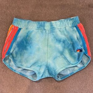 Aviator Nation 5-stripe jogger shorts.